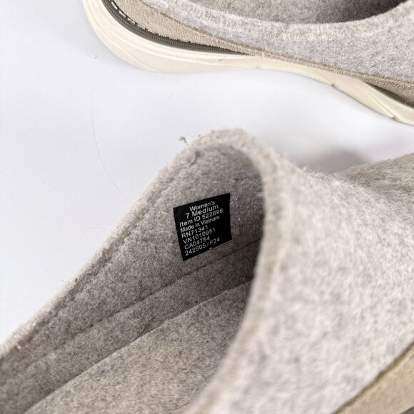 LL Bean Downeast Clog Wool Womens Size 7 Gray Slip On Slipper‎ Mule Camping - Picture 6 of 7